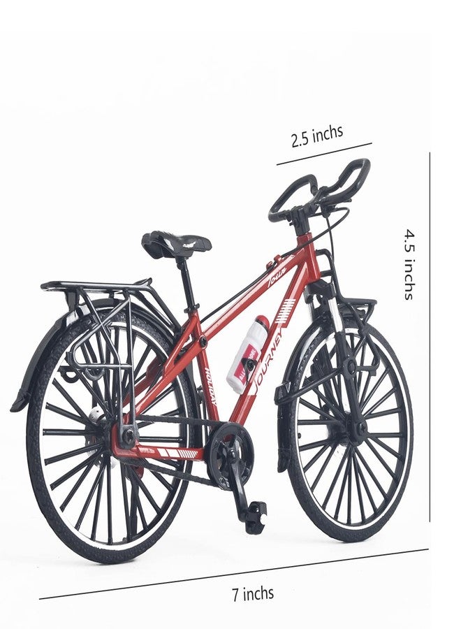Kuasting 1:10 Scale Alloy Mini Touring Bicycle Toy Model Bike Cake Topper Desktop Decoration Crafts for Cycling Lovers Bike Racers Athletes Children Boys and Girls (Red) - Image 2